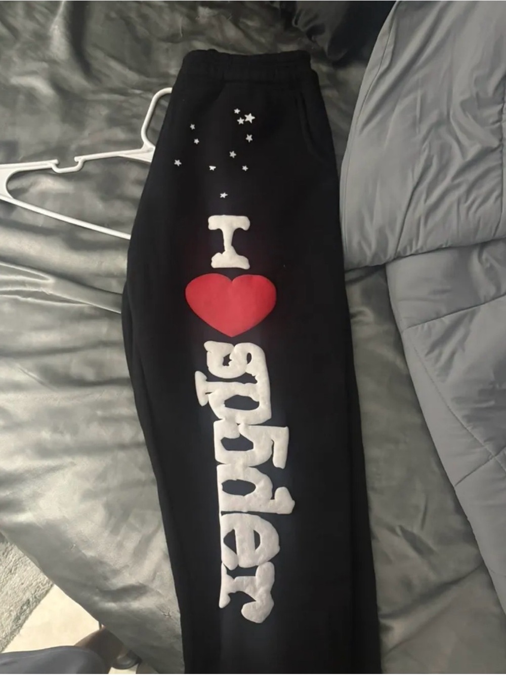 Black I ♥ Sp5der Joggers Medium
